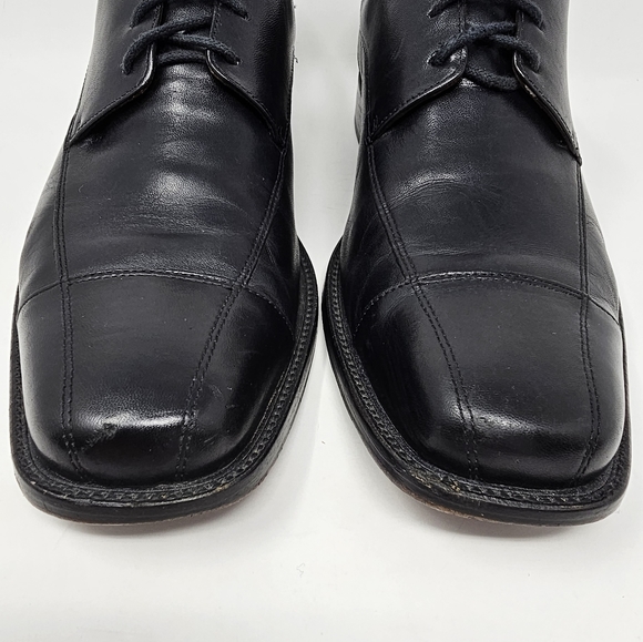 Johnston & Murphy Dobson Black Leather Cap Toe Sheepskin Lining Mens Size US 11 - Picture 5 of 14